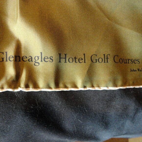 Silk Scarf , Vintage Gleneagles Hotel Golf Course Excellent Condition 30 x 30 - Picture 12 of 12